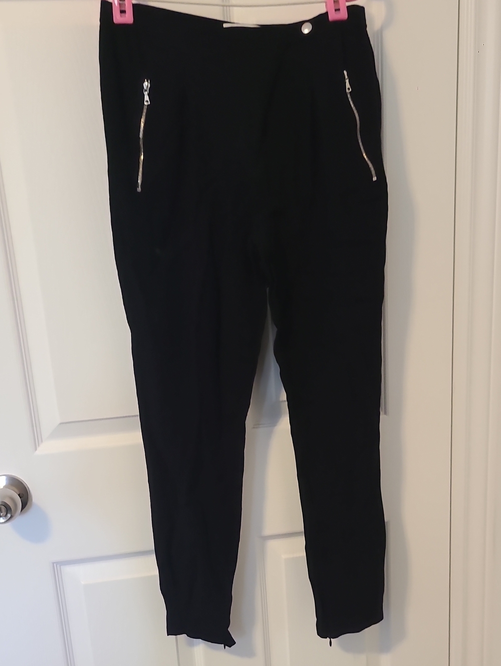 Sandro Black Skinny Zip-Pocket Pants